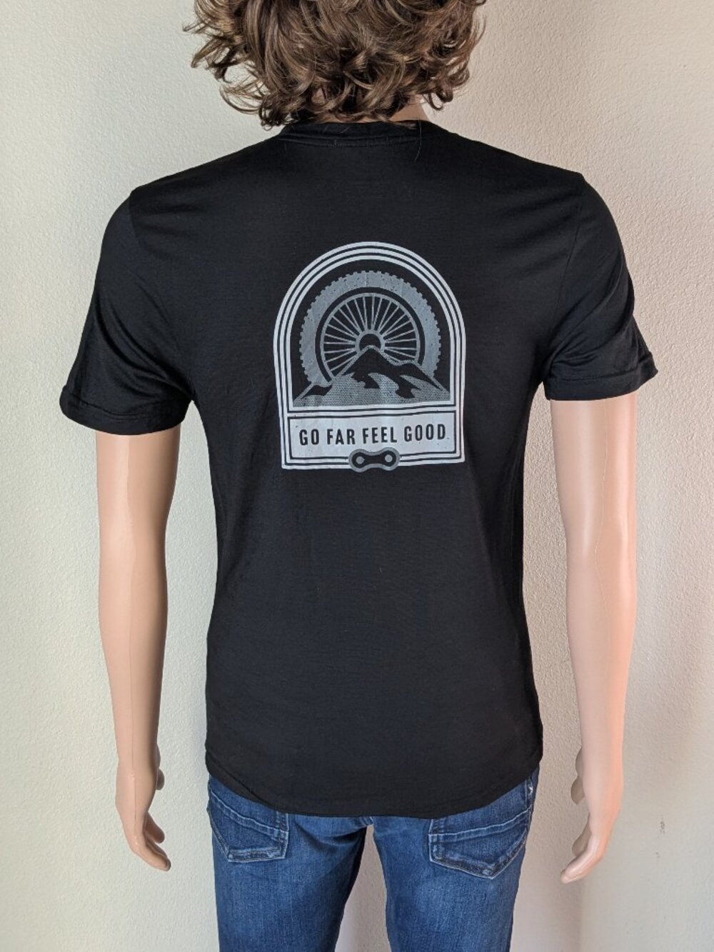 Smartwool T Shirt Unisex XS Black Graphic Dawn Rise Feel Good Merino Wool Tee